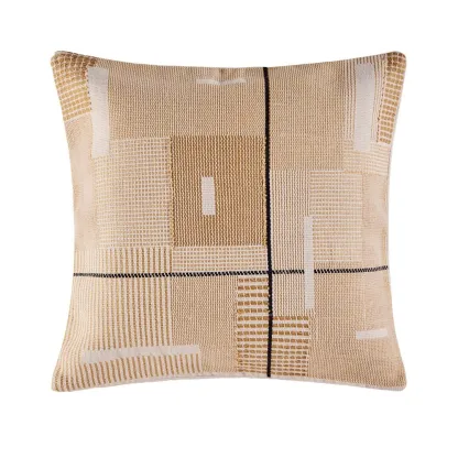Equinoxe - Coussin carré en coton tissé beige