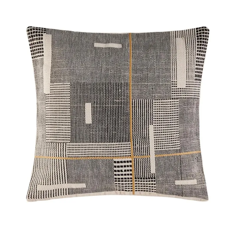 Equinoxe - Coussin carré en coton tissé noir