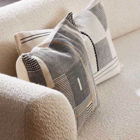 Equinoxe - Coussin carré en coton tissé noir