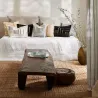Equinoxe - Coussin rectangulaire en coton tissé noir