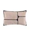 Intermede - Coussin rectangulaire en coton brodé sable et noir