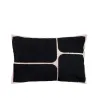 Intermede - Coussin rectangulaire en coton brodé sable et noir