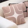 Intermede - Coussin en coton brodé ivoire et sable