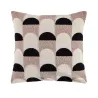Intermede - Coussin en coton brodé sable et noir