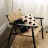 Intermede - Coussin en coton brodé sable et noir