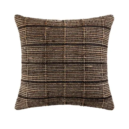 Origines - Coussin 56x56 brun en laine et jute