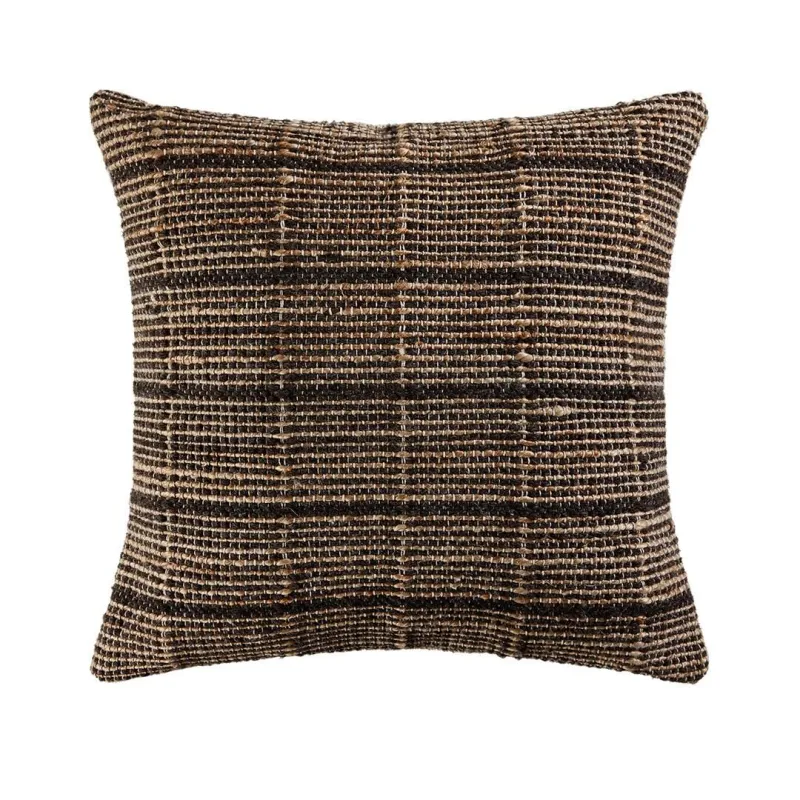Origines - Coussin 56x56 brun en laine et jute