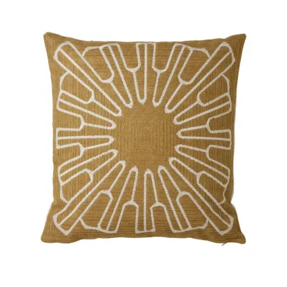 Plein soleil - Coussin carré beige en coton