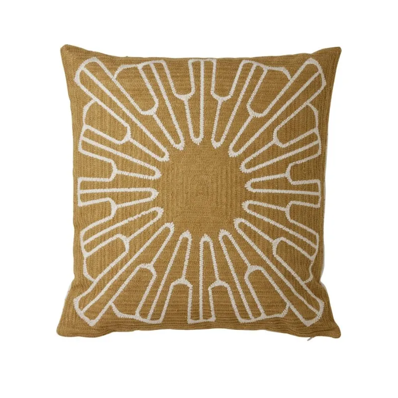 Plein soleil - Coussin carré beige en coton