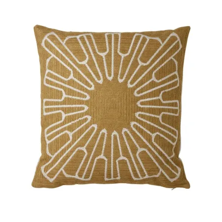 Plein soleil - Coussin carré beige en coton