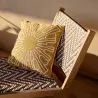 Plein soleil - Coussin carré beige en coton