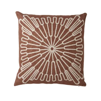 Plein soleil - Coussin carré sienne en coton