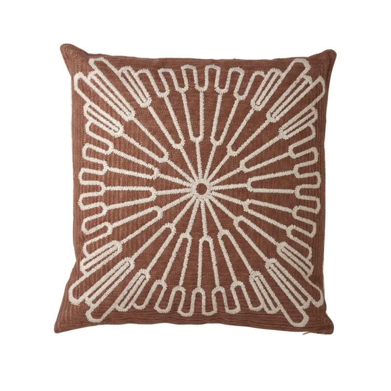 Plein soleil - Coussin carré sienne en coton