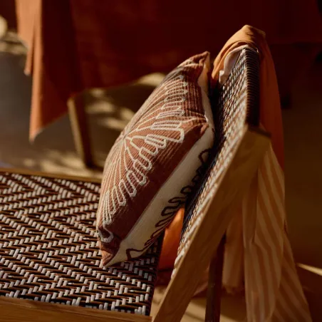 Plein soleil - Coussin carré sienne en coton