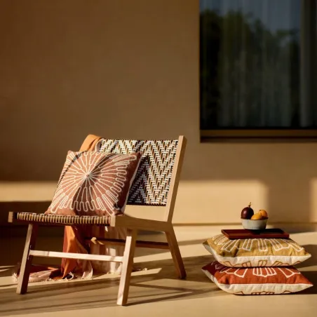Plein soleil - Coussin carré sienne en coton