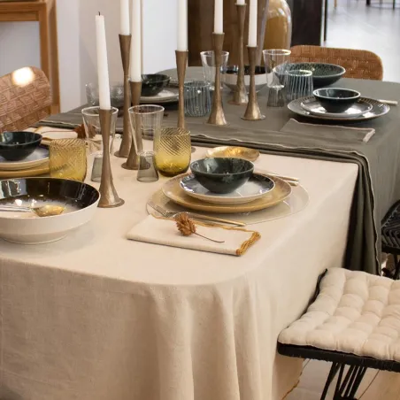 Sable - Assiette D27 plate en porcelaine ocre