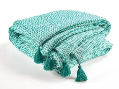 Fin de série Elitis courtepointe ZAMORA Turquoise