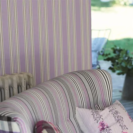 Papier peint - Designers Guild Pinstripe - Lilac | Susty