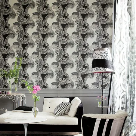 Papier peint - Designers Guild Euderlin - Graphite | Susty
